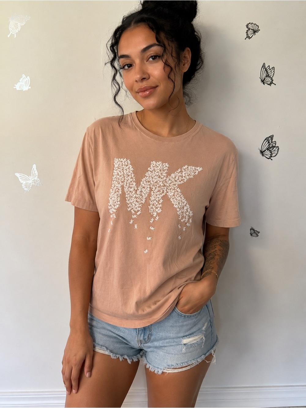 Michael Kors Dusty Rose Graphic MK Tee